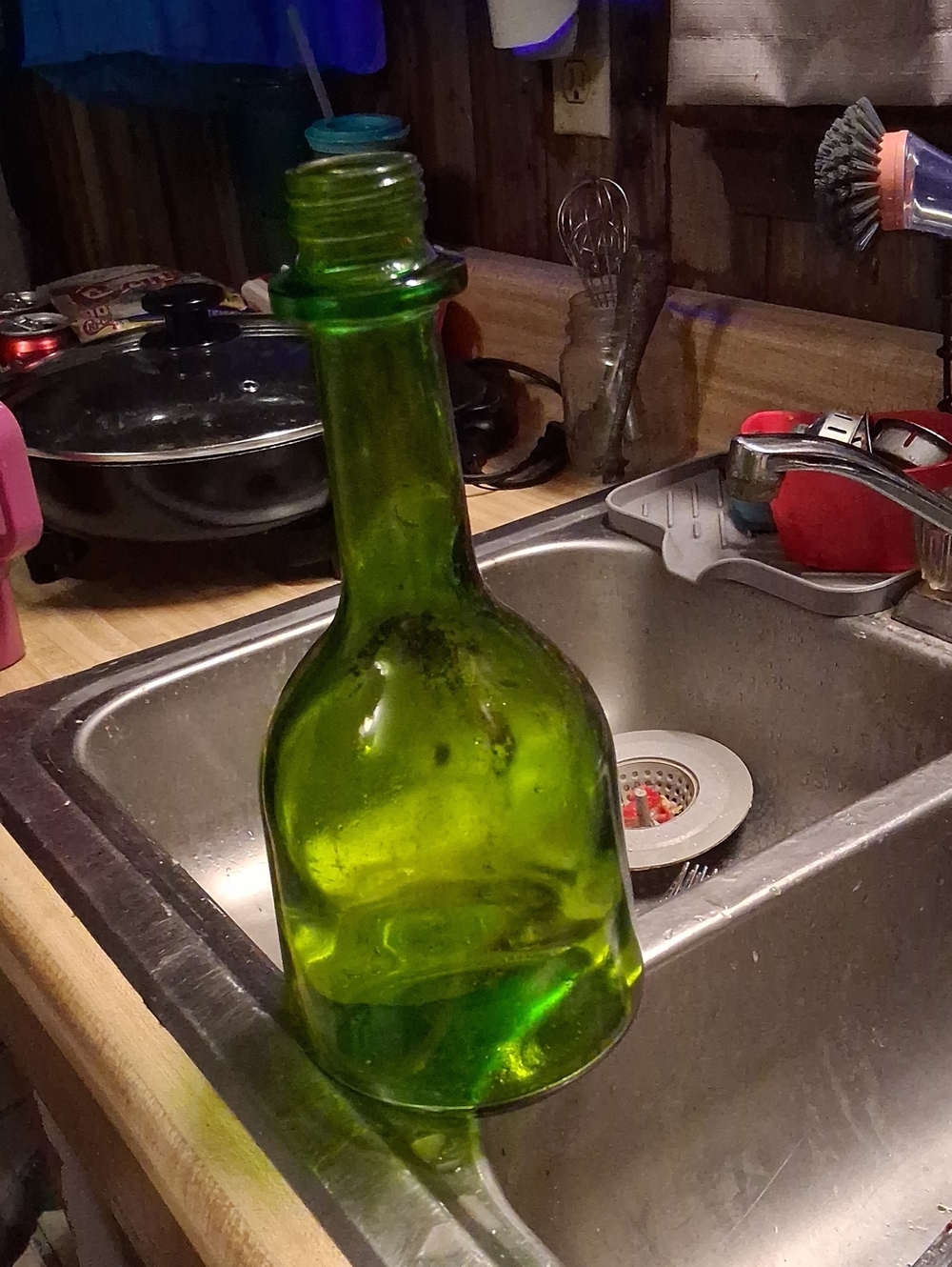 Vintage 1950's Green 2/5ths Wine Bottle